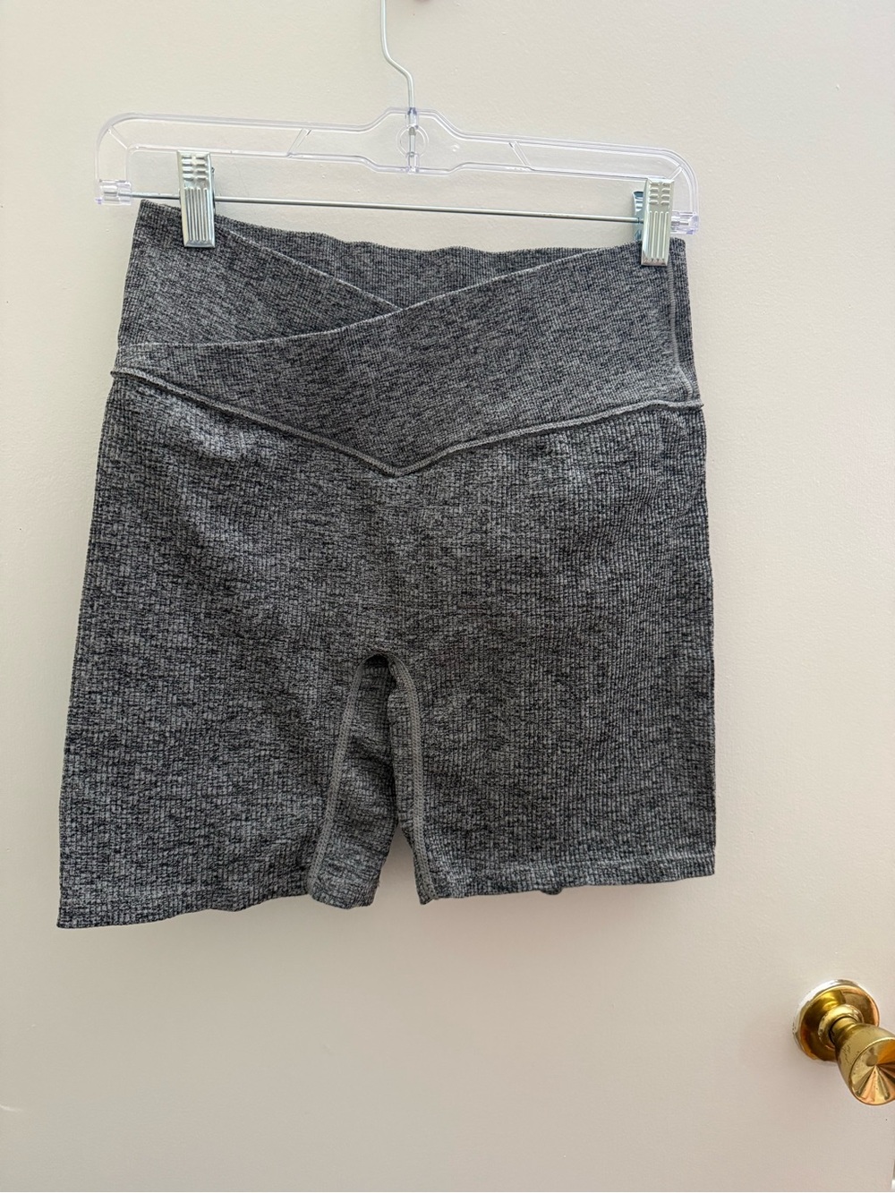 Colsie High-Waist Ribbed Charcoal Bike Shorts